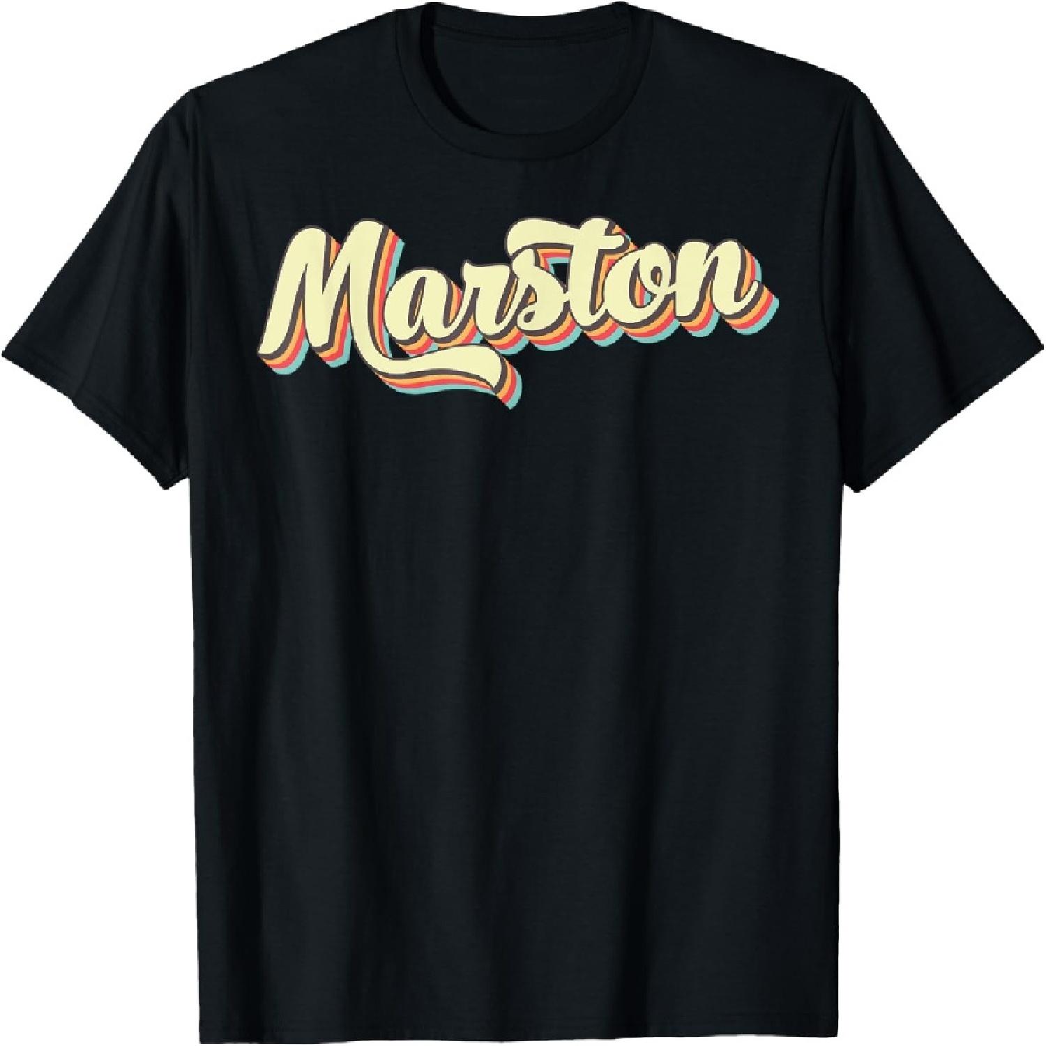 Marston TShirt Retro Art Baseball Font Vintage T-Shirt S
