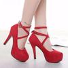 High Heels Women New Round Toe Platform Women's Pumps Buckle Strap Sexy Stiletto High Women Shoes Zapatos De Mujer