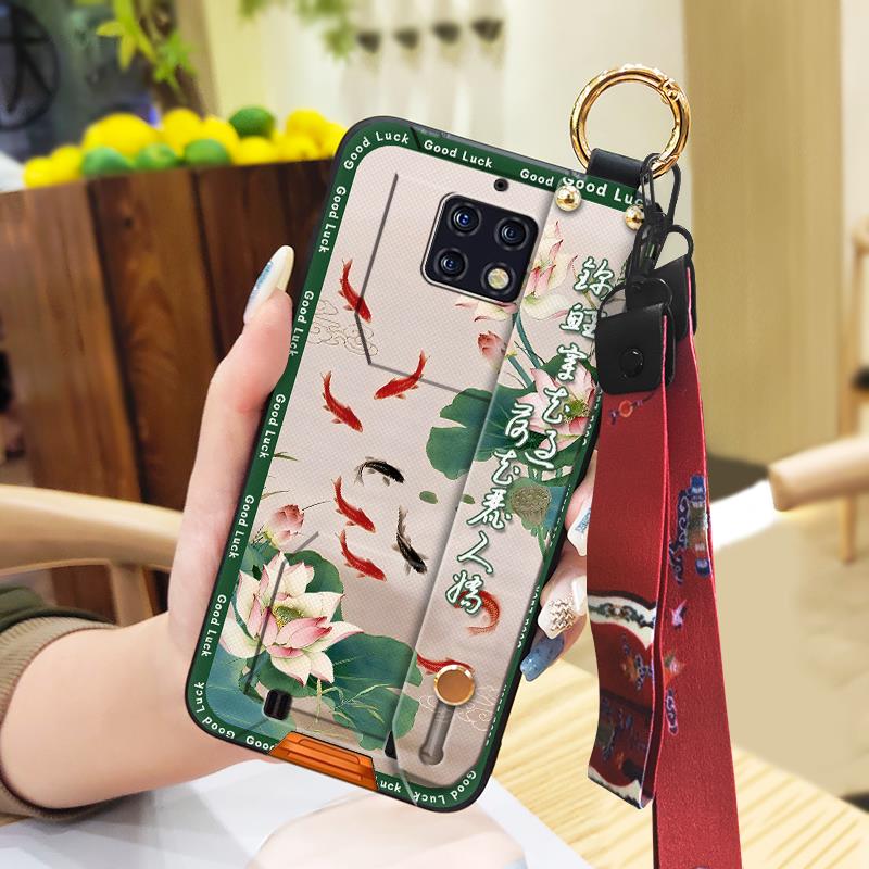 Ring Phone Holder Phone Case For Oukitel WP6 Elderly lady Fashion Lanyard Chinese style Kickstand Silicone Durable