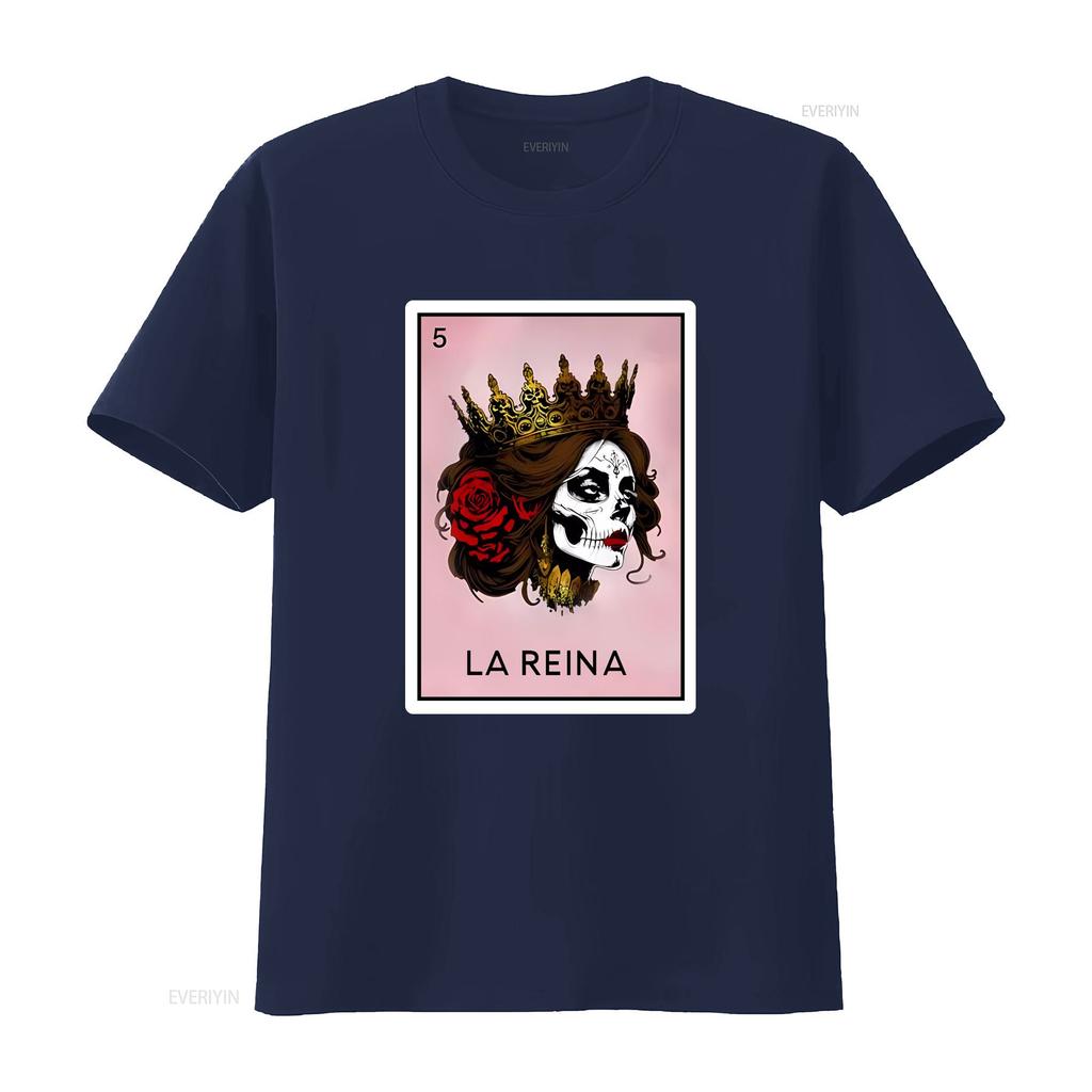 La Reina Loteria T Shirt Mothers Day for Mexican Mom Latina Queen Party Vintage Washed Designer Clothes Fashion Breathable