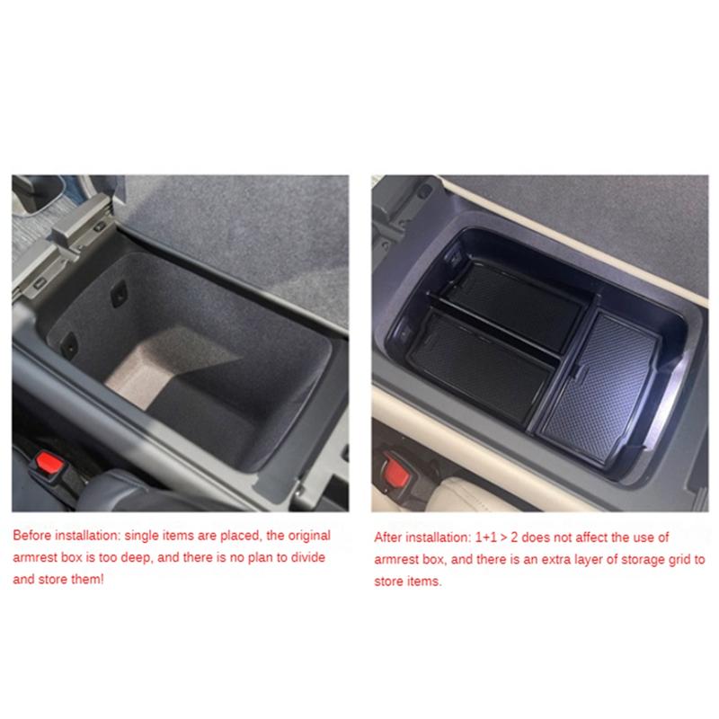 A03E-Car Central Armrest Storage Box For NIO ET7  Center Console Tray Organizer Accessories Tidying
