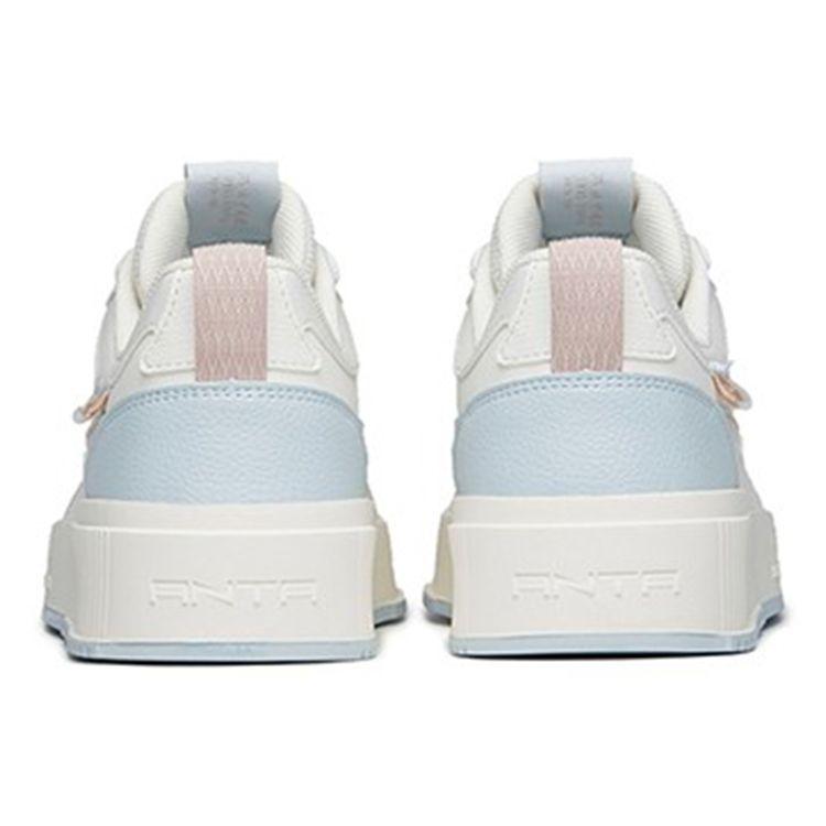 Anta Lifestyle Series Trendy Casual Slip Resistant Durable Low Top Skate Shoes Women sneaker White Blue 922228012-4