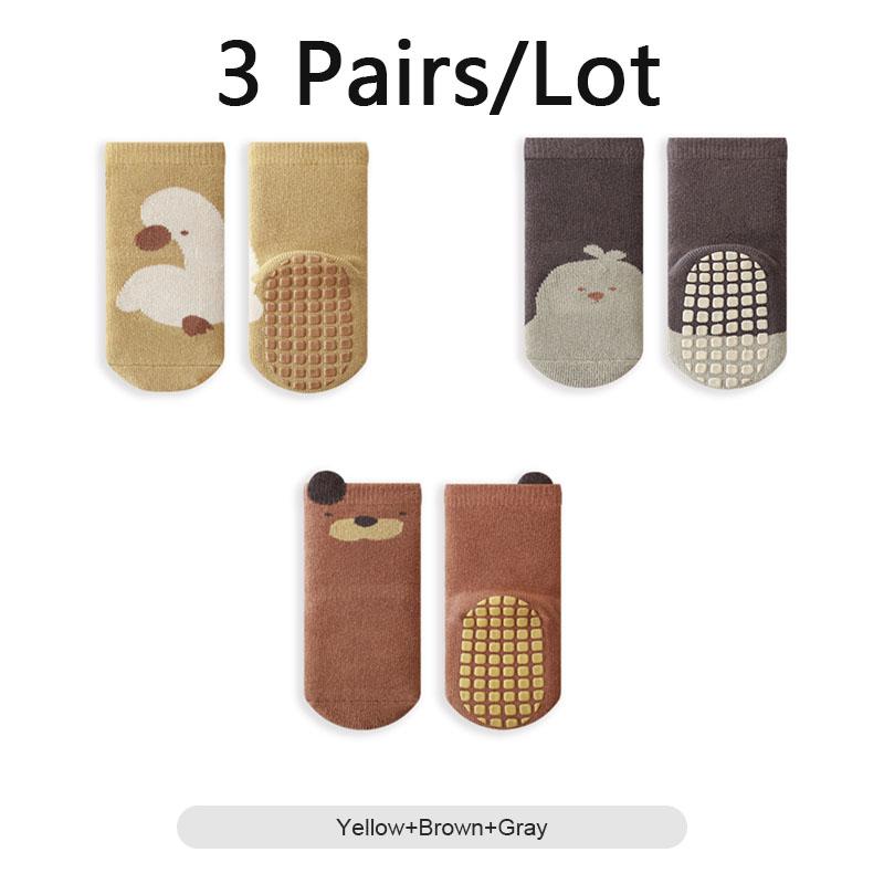 3 Pairs/Lot Baby Floor Socks Winter Thick Warm Kids Tube Sock Indoor Non-Slip Glue Toddler Socks For Boys And Girls