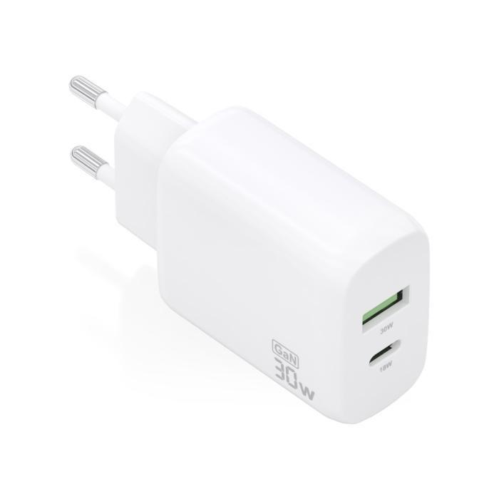 Chargeur secteur – Aisens – GaN 30W – USB-C + USB-A