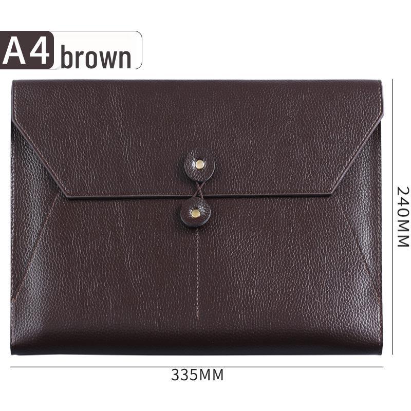 A4 Imitation Leather Business File Bag - Large Capacity Briefcase with Customizable Enterprise Logo
