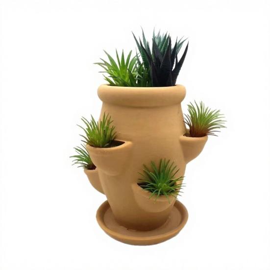 Maceta Torre Maceta de Terracota Gres Torre de Suculentas Maceta Decorativa Jardinería Vertical Maceta para Suculentas Orquídeas Fresas Exterior