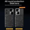 For TECNO Pova 5G Case Slide Camera Lid TPU+PC Phone Cover with Kickstand