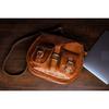 Real Goat Leather Vintage Crossbody Purse Women's Satchel Handmade Shoulder Bag