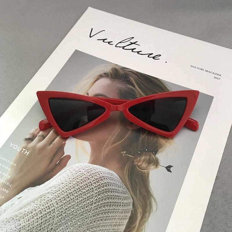 3PCS Fashionable Cat Eye Sunglasses Simple Pography Small Frame Triangle Glasses Unisex Plastic Material from Mainland China