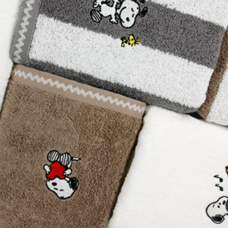 

Fluffy Snoopy Melin Premium Combed Towel 30 count 170g 5 sheets brown
