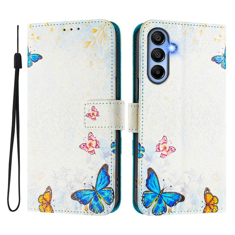 Luxus Flip Lederhülle für Samsung Galaxy A05 A05s A15 4G Flip Cover für SAM A25 A35 A55 5G Brieftaschentaschen Blumenhüllen Schale