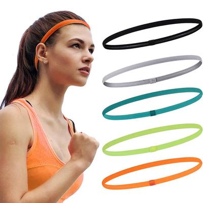 1Pcs Simple Unisex Sports Hairband Non-Slip Silicone Strip Sweat Guide Elastic Headbands Yoga Running Fitness Hair Accessories