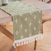 1pc Boho Table Runner for Home Decor Macrame Cream Yellow Farmhouse Table Runner with Tassels for Bohemian Dining Bedroom Decor