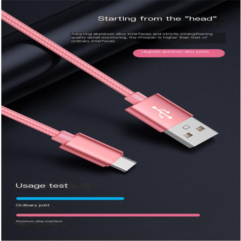 USB A To Type C Nylon Braided Data Cable Suitable For Android Samsung Type C Fast Charging Cable USB Device Mobile Phone Charge