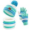 Christmas and New Year Children's Hat, Gloves, Scarf, Three Piece Set, Double-layer Warm, Winter Thick Baby Knitted Set