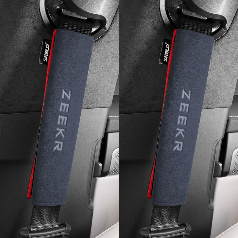 For ZEEKR 001 007 009 Seat Interior Accessories Car Safety Belt Cover Shoulder Alcantara Suede Protector Styling 2024 2023 2022