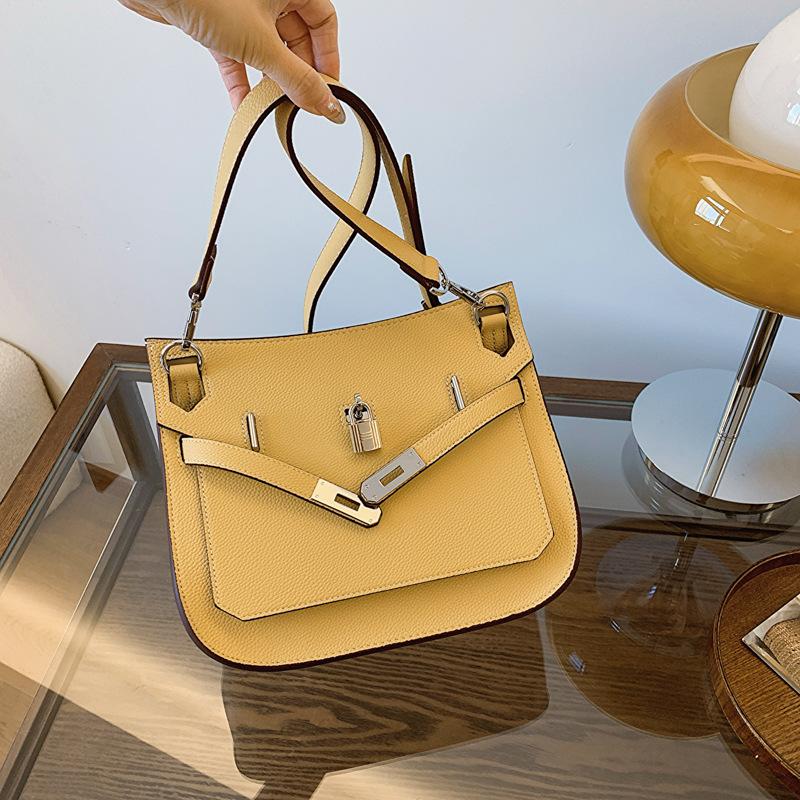 New Women's Bag Fashionable Texture H Home Lock Platinum Bag Shoulder Oblique Span Bag
