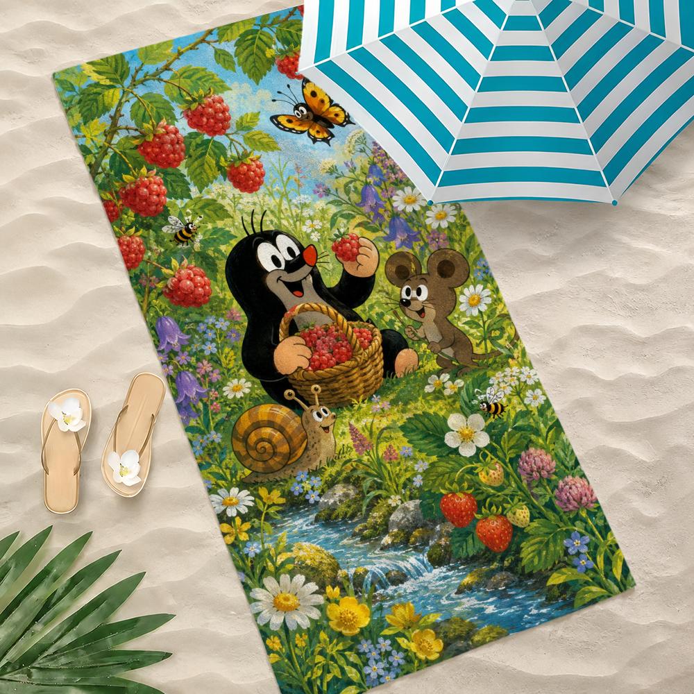 Cartoon T-The Little Mole Towel Towel Beach Towel, Quick Drying Absorbent Bath Towel for Swim,Gym,Camping,Outdoor Hot