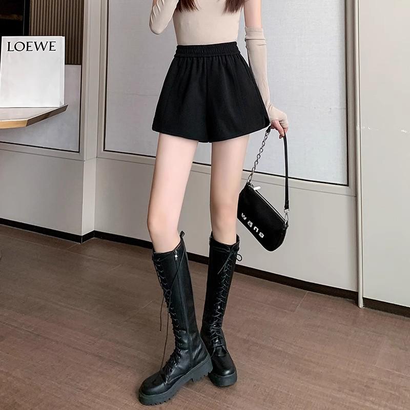 

Petite Women s High Waist A-Line Wide Leg Booty Shorts - European Style Casual Slimming Base Layer for Autumn & Winter 4X-Large кавовий