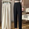 Women's Breathable High-Waisted Loose Summer Harem Pants - Slimming, Drapey Nine-Point Straight Leg