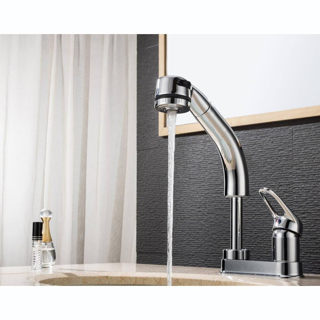 Bathroom sink mixer shower deck mounted single stream and shower mounting hole diameter KFPOY004 faucet, tap, faucet, (2 holes), lever, pull-out hose,