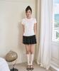 THE GREEN LAB Dot Halter Top Layered Short Sleeve Set [White]