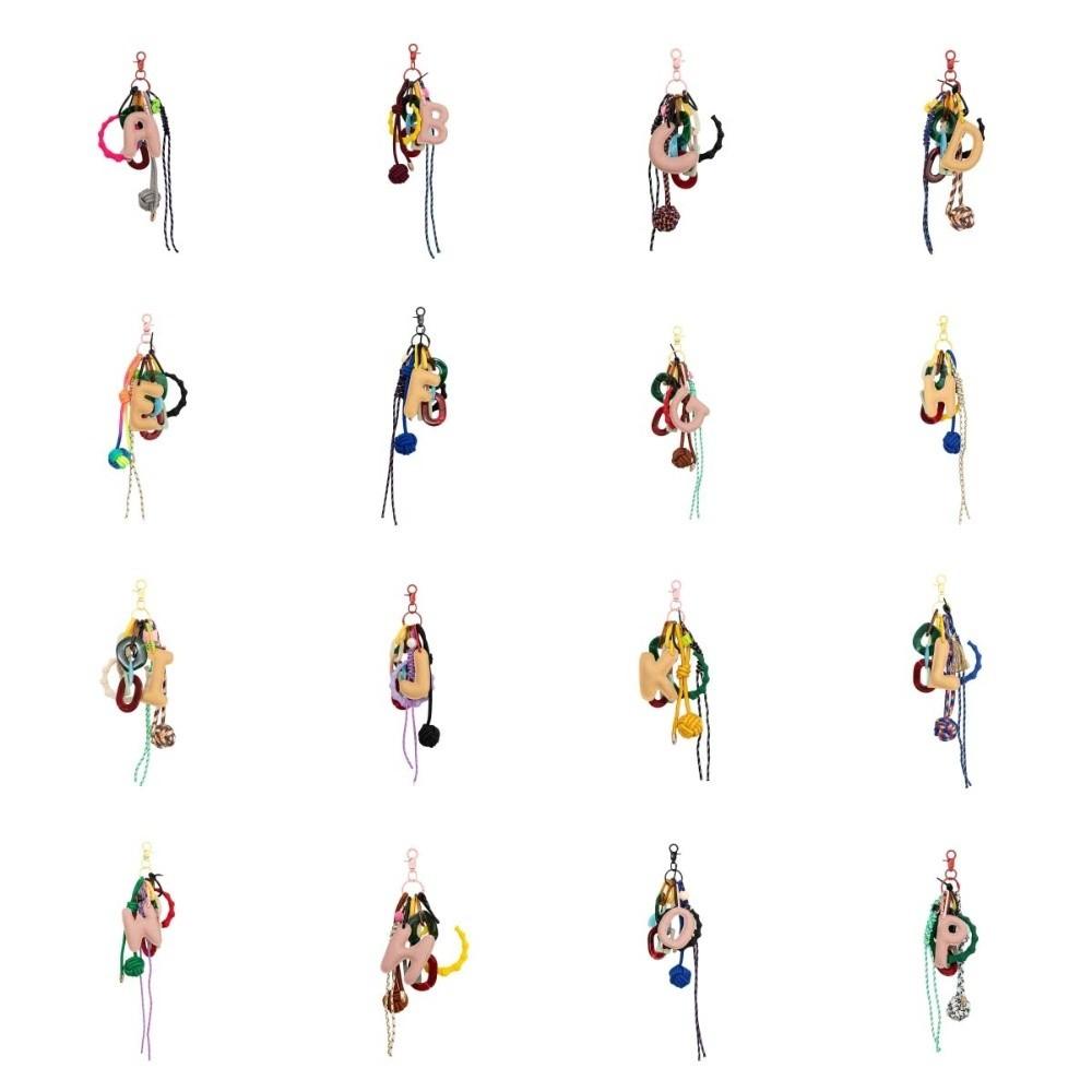 Backpack Decor English Letter PU Keychain Uppercase Letter DIY Keyring  Men/Women