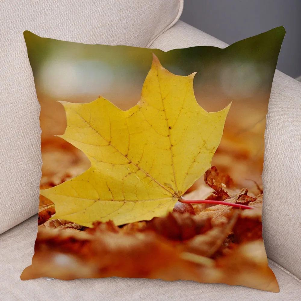 Herbst Ahornblatt Druck Kissenbezug Büro Wohnzimmer Zuhause Kissenbezug Auto Ornamente