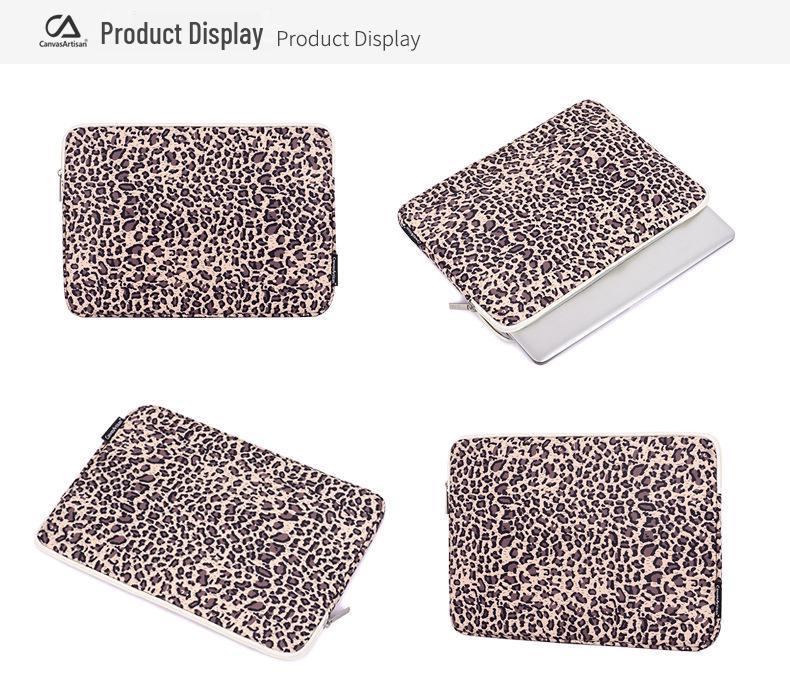 Wodoodporny pokrowiec na laptopa CanvasArtisan z nadrukiem w panterkę dla Huawei & Xiaomi