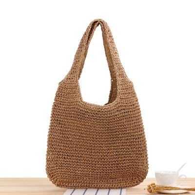European And American Shoulder Paper Rope Woven Bag Mori Series Hand-Woven Bag Casual Versatile Large-Capacity Beach Bag