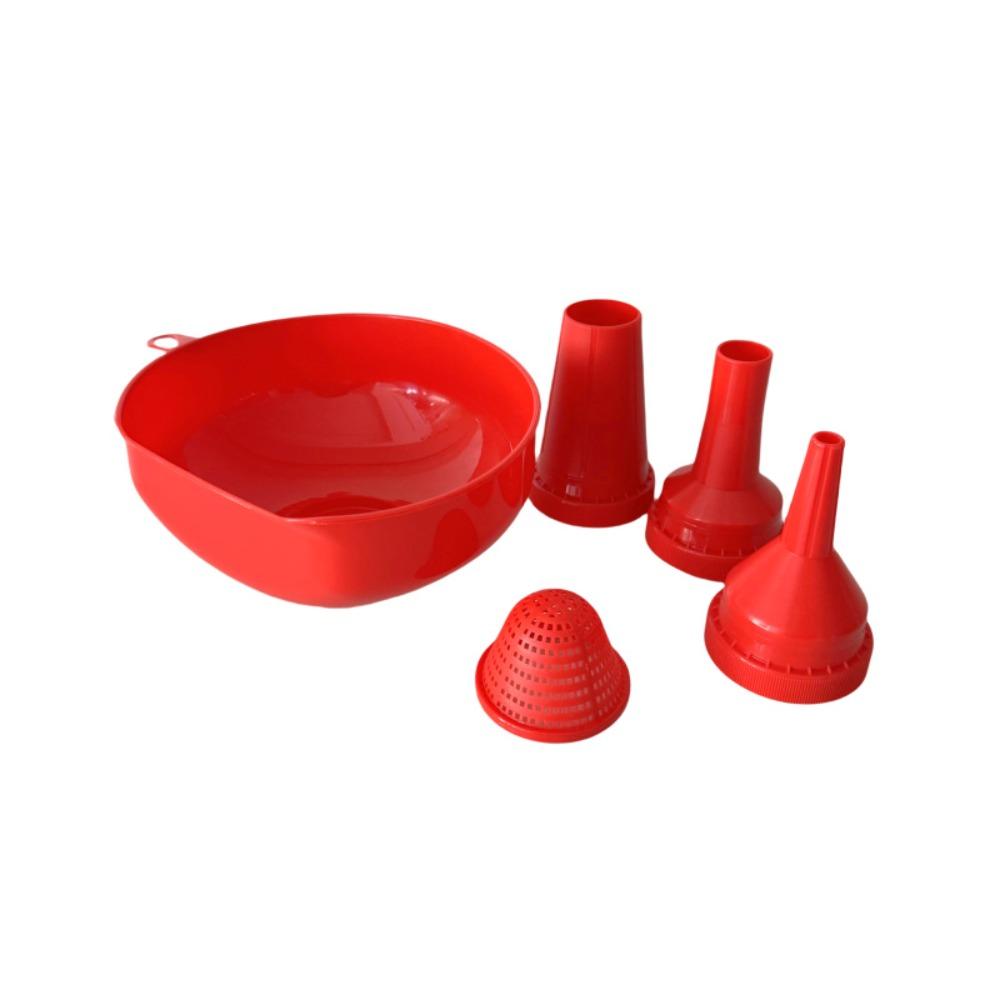 5Pcs/Set Plastic Filter Funnels Filling Funnels for Oil Beverage Jam and Liquid Transfer