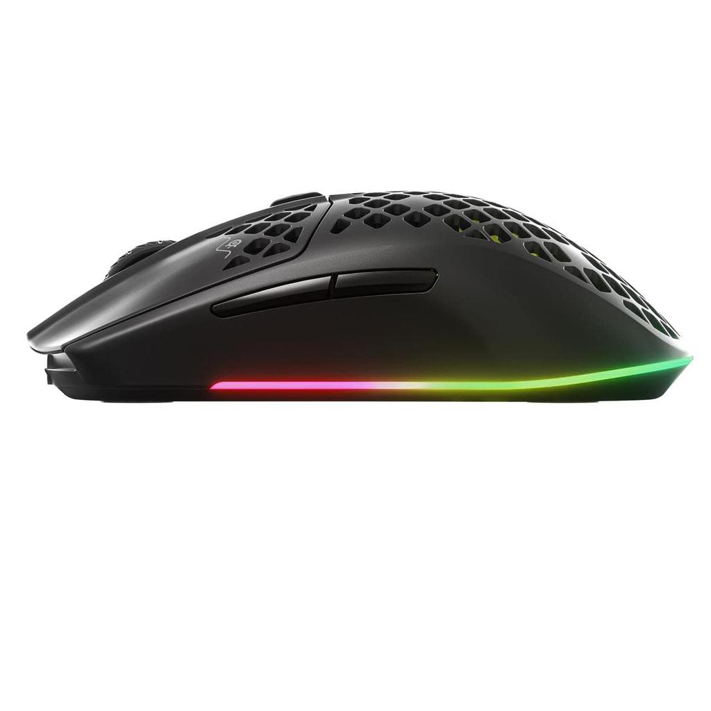 SteelSeries Aerox 3 Wireless Gaming Bluetooth Quantum Over 200 Hours of Battery RGB Not Sold In Japan Mouse, Ultra-Lightweight 66g, 2.4GHz 2.0