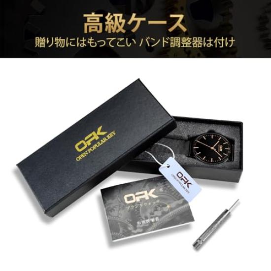 OPK Damenuhr, Quarz, Metallband, einfache Damenuhr, leicht, analog, Datum, wasserdicht, süße Studentenuhr für Frauen, Blau