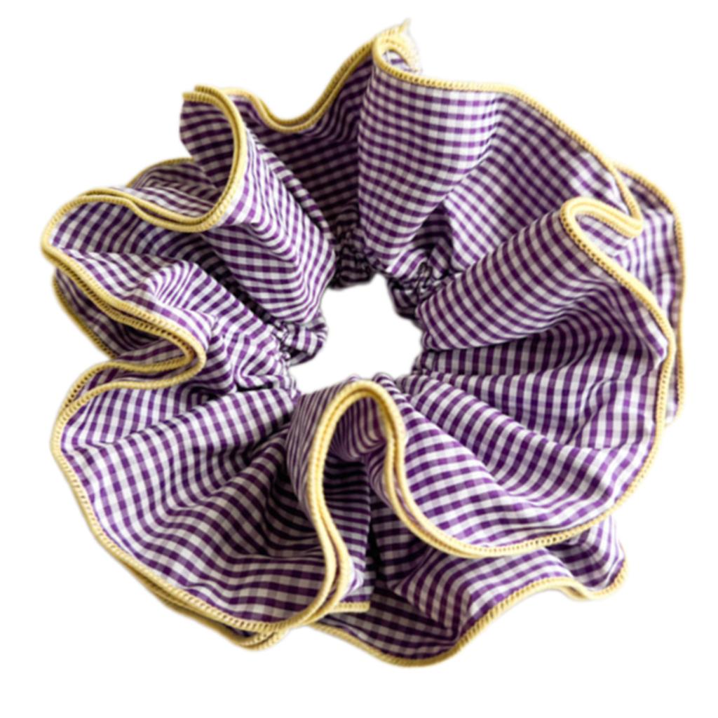 Retro Korean Style Plaid Ruffles Double Layer Hair Ties for Women and Girls Fashionable Oversized Scrunchies