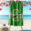 Green Samurai Sword Emblem Towel A Must-have Beach Towel for Beach Travel