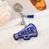 Velvet Korean Hot Diamond Keychain Cheer Squad Creative Letter Horn Keychain Backpack Pendant Gift. For Kids Adults Children's Birthday Gift Holiday
