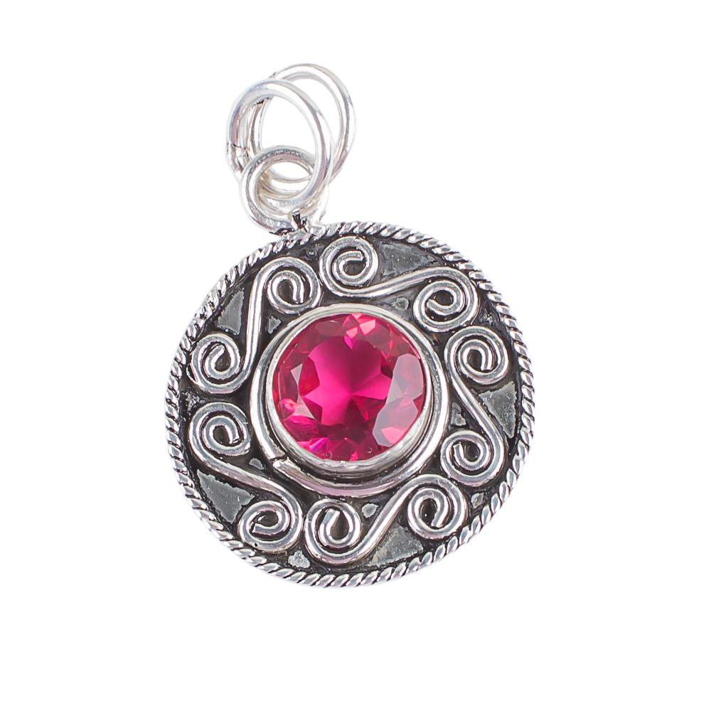 Pink Tourmaline Gemstone 925 Sterling Silver Handmade Pendant 1.2" October Birth Month Jewelry For Women PP-28-13