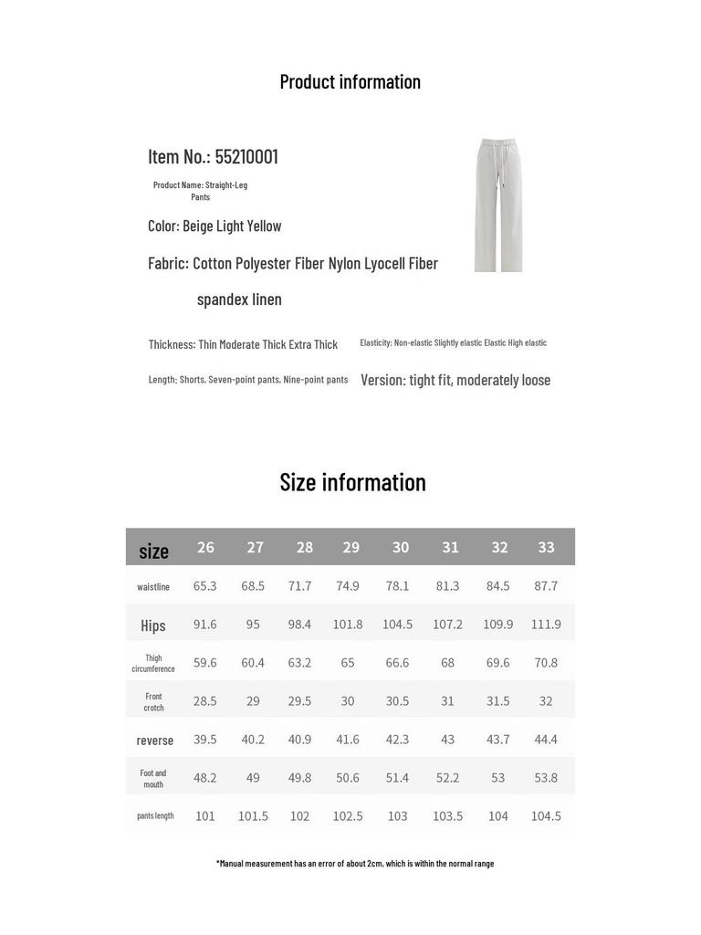 Mengshuya Women's Tencel Linen Blend Straight-Leg Pants