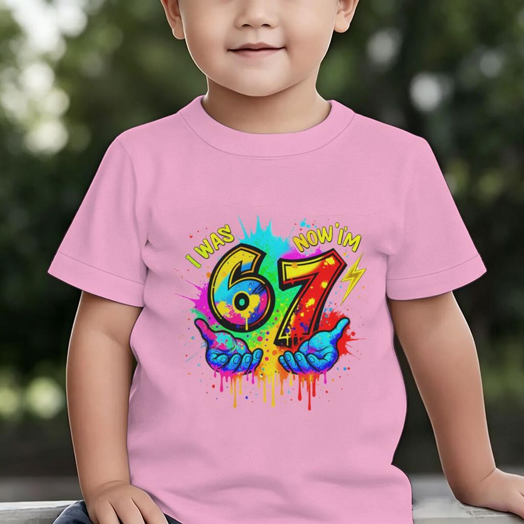 Regalo per il 7° Compleanno T-shirt Grafica Abbigliamento Bambina Bambino 6 7 Meme Morbida Maglietta in Cotone T-shirt Bambini Avevo 6 Anni Ora Ne Ho 7 Maglietta per il Compleanno
