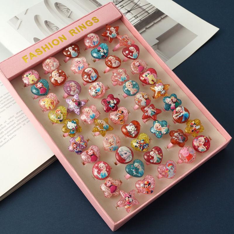 Kids' Faux Diamond Crystal Cartoon Gem Ring Set - Kindergarten Gift
