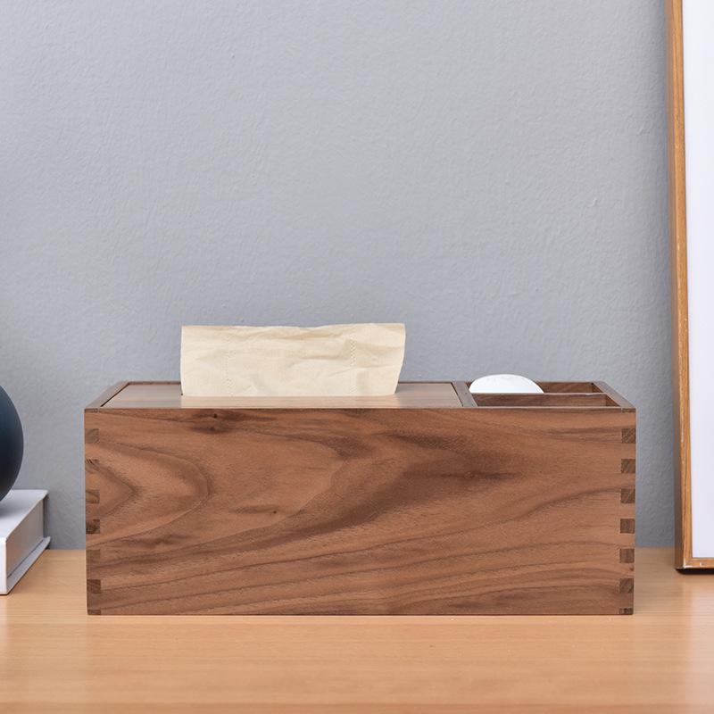 Elegante Taschentuchbox aus schwarzem Walnussholz für Wohnzimmer, Esstisch oder Schlafzimmer