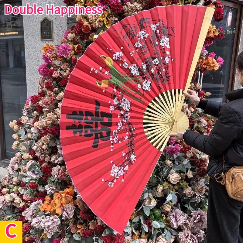 Extra Large Chinese Folding Fan 160*90cm Home Decoration Wall Decor Vintage Wedding Photography Background Wall Painting Props