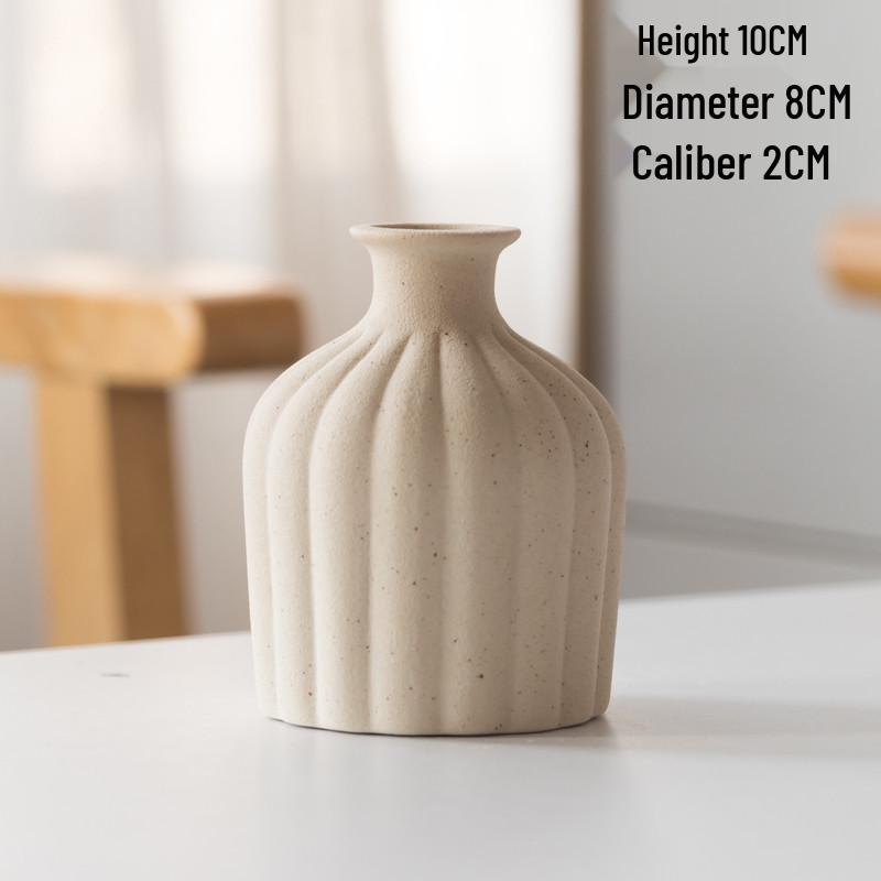 Rust-Colored Nordic Retro Ceramic Vase with Black Spots