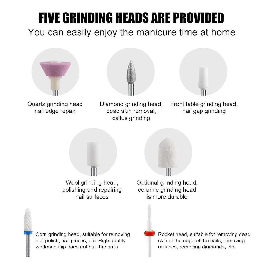 Electric Nail File, Nail Drill Kit, Portable Nail Drill Set, Gel Polish Removal