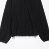 Womens Stylish Padded Shoulder Tech Fabric Jacket Solid Color Stand Collar Zip Up Casual Coat
