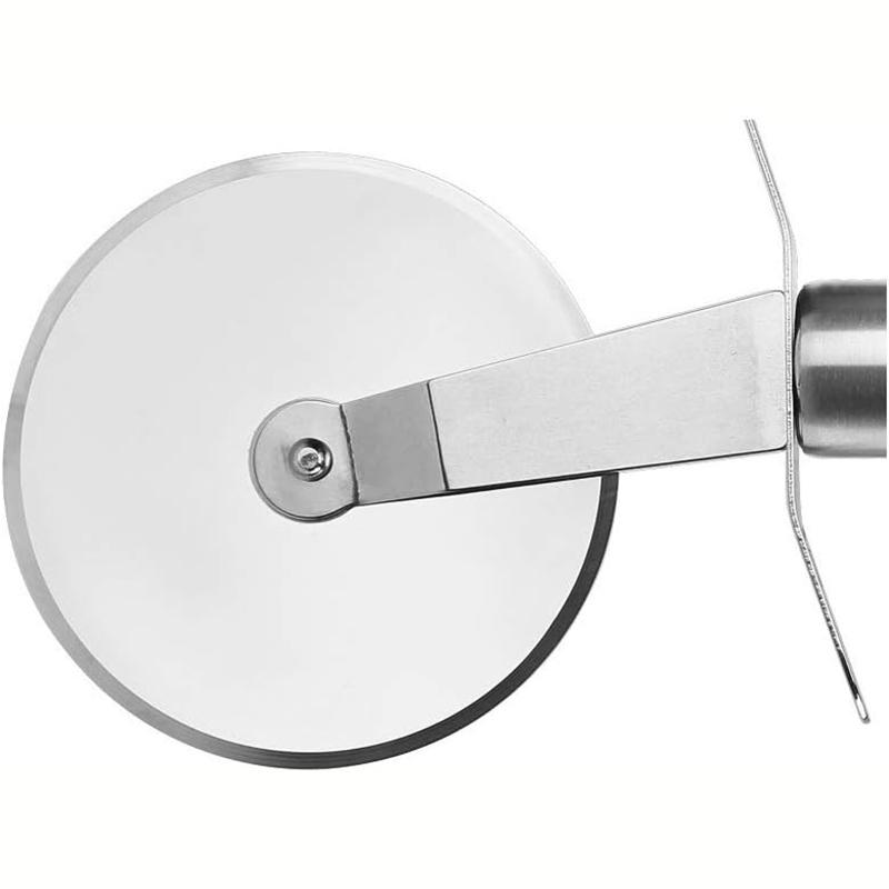 Pizzakutter Laget Rull i Rustfritt Stål med Hengeøye Fingerbeskyttelse og Skarp Skjærehjul for Pizza