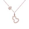 Gold Qilin Gourd Necklace with Red Chalcedony and 18k Rose Gold Clavicle Chain