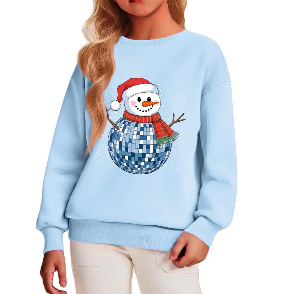 Felpa casual da bambino a girocollo stampata a maniche lunghe con cappuccio