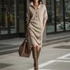 2025 European & American Women's High Neck Irregular Hem Loose Knit Sweater
