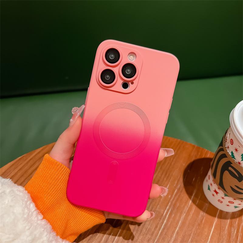 Applicable To IPhone15 Mobile Phone Case Gradient Liquid Silicone Magnetic Suction 15Promax Apple 14 Protective Case 13 Full Package